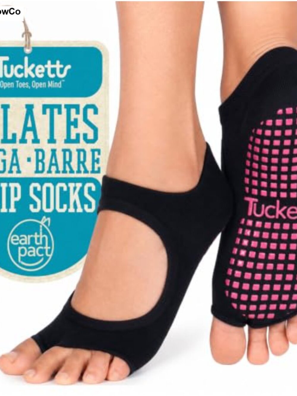 Women's Toeless Grip Socks for Pilates Yoga & Barre, Non-Slip Open Toe